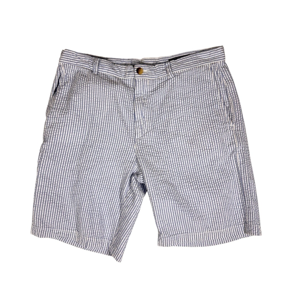 Vineyard Vines Shorts Seersucker 35 Blue Mens Preppy Striped Cotton Summer